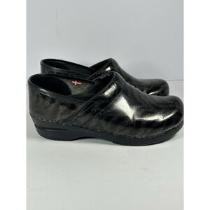 Sanita Original Danish‎ Clog Metallic Animal Print Patent Leather EU 39